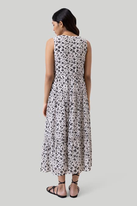 Reistor Floral Print Tiered Maxi Dress 