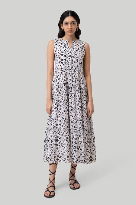 Reistor Floral Print Tiered Maxi Dress 