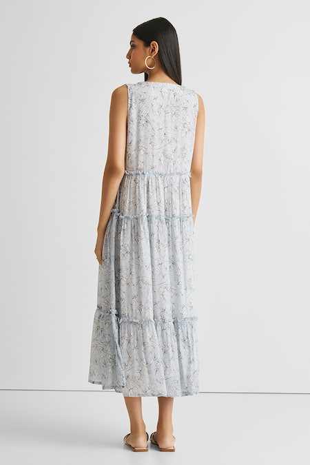 Reistor Floral Print Tiered Dress 