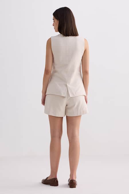 Reistor Cotton Tweed Sleeveless Jacket 