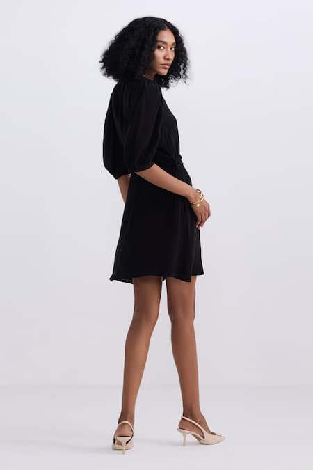 Reistor Crepe Puff Sleeve Dress 