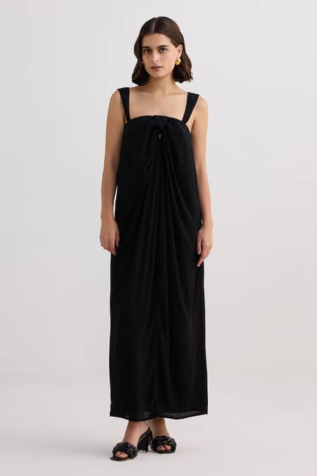 Reistor Crepe Drape Maxi Dress 