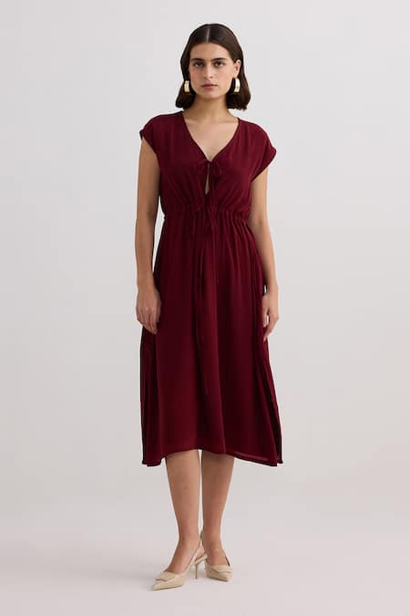 Reistor Crepe V-Neck Dress 