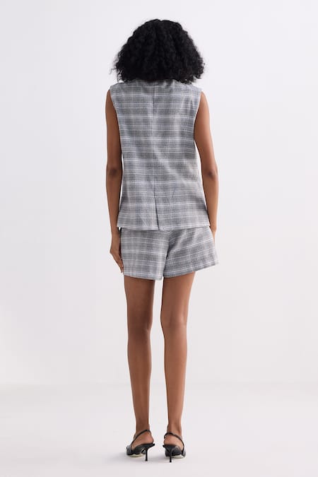 Reistor Plaid Cotton Tweed Vest & Skorts Set 
