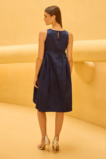 Therealb Jacquard Embroidered Sleeveless Dress 