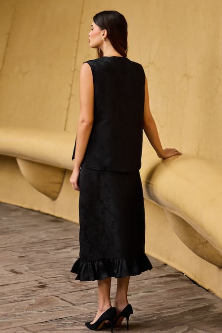 Therealb Jacquard Vest & Skirt Set 