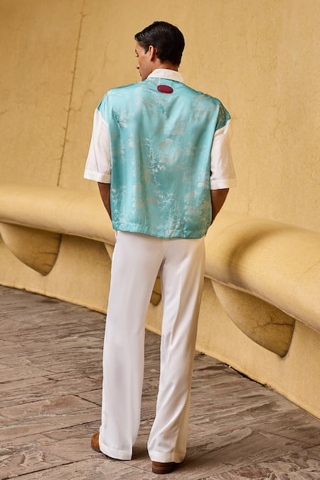 Therealb Jacquard Shirt With Overlap Panel 