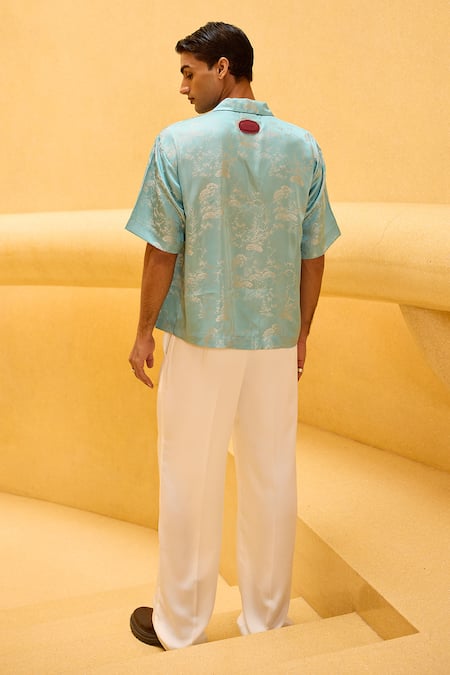 Therealb Jacquard Printed Resort Collar Shirt 