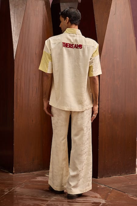 Therealb Jacquard Patchwork Half Sleeve Shirt 