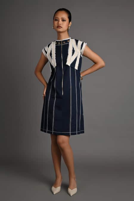 Veera Wear Harbor Stripe Dress With Jacket 