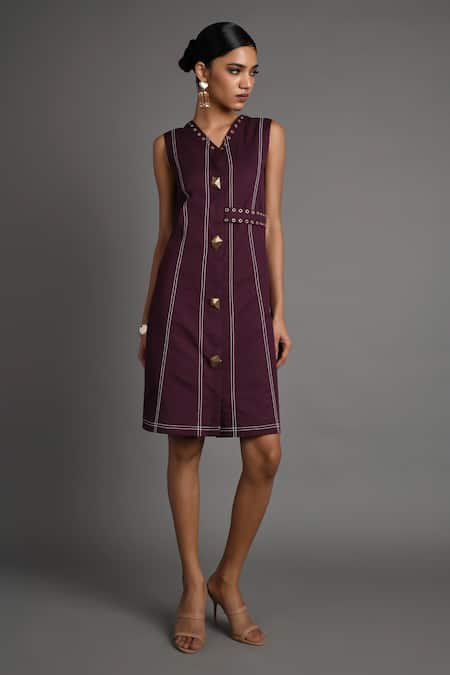 Veera Wear Pinch Violet Dress 