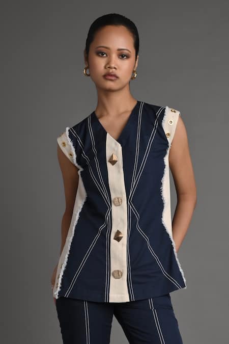 Veera Wear Navy Circuit Top 