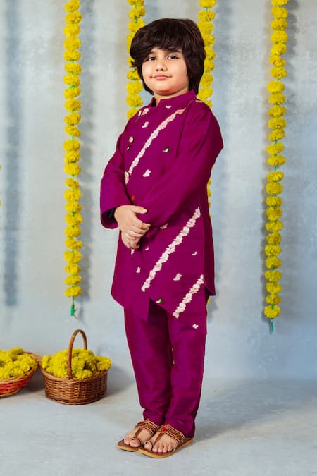 Buy_JILMIL DREAMWEAR_Pink Cotton, Silk Embroidery Floral Pattern Kurta And Pant Set _Online_at_Aza_Fashions