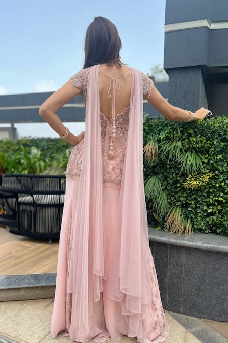 Richa Jaisinghani Label Rose Dusk Kurta Sharara Set 