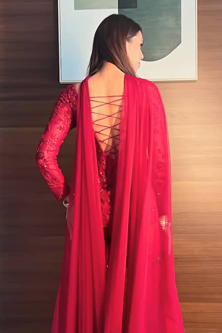 Richa Jaisinghani Label Royal Scarlett Kurta Sharara Set 