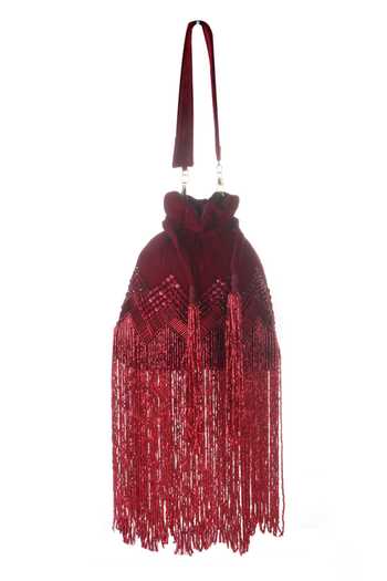 Buy Nazaakat By Samara Singh Red Beads, Sequins, Tassels Beaded Fringe And Potli Online at Aza Fashions Buy_Nazaakat By Samara Singh_Red Beads, Sequins, Tassels Beaded Fringe And Potli _Online_at_Aza_Fashions