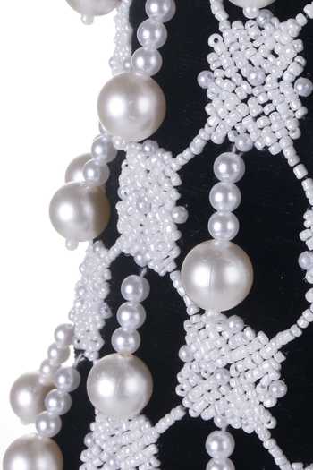Shop_Nazaakat By Samara Singh_Black Beads, Pearls And Embellished Potli _Online_at_Aza_Fashions