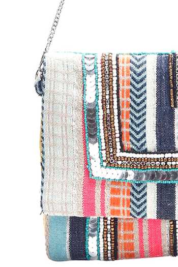 Buy Nazaakat By Samara Singh Multi Color Beads, Sequins Striped Embellished Clutch Online at Aza Fashions Buy_Nazaakat By Samara Singh_Multi Color Beads, Sequins Striped Embellished Clutch _Online_at_Aza_Fashions