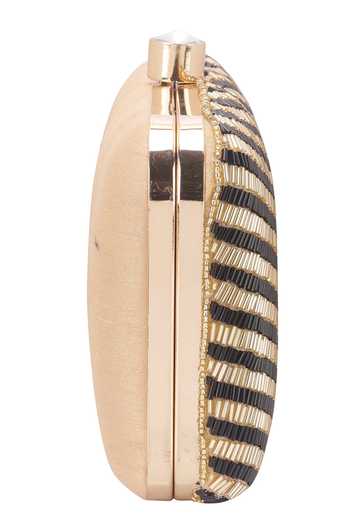 Shop Nazaakat By Samara Singh Black Beads, Crystals Striped Beaded Clutch Online at Aza Fashions Shop_Nazaakat By Samara Singh_Black Beads, Crystals Striped Beaded Clutch _Online_at_Aza_Fashions