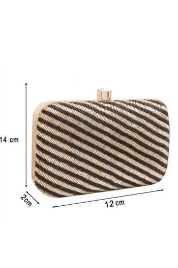 Nazaakat By Samara Singh Black Beads, Crystals Striped Beaded Clutch at Aza Fashions Nazaakat By Samara Singh_Black Beads, Crystals Striped Beaded Clutch _at_Aza_Fashions