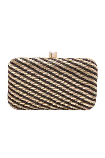 Shop Nazaakat By Samara Singh Black Beads, Crystals Striped Beaded Clutch at Aza Fashions Shop_Nazaakat By Samara Singh_Black Beads, Crystals Striped Beaded Clutch _at_Aza_Fashions