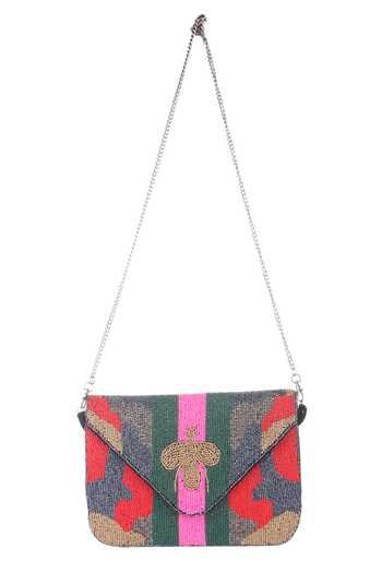 Buy Nazaakat By Samara Singh Multi Color Beads, Embroidery Beaded Bee Motif Clutch Bag Online at Aza Fashions Buy_Nazaakat By Samara Singh_Multi Color Beads, Embroidery Beaded Bee Motif Clutch Bag _Online_at_Aza_Fashions