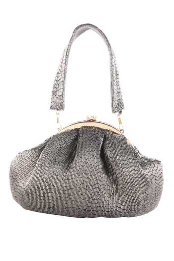 Shop Nazaakat By Samara Singh Silver Beads Batua Bag at Aza Fashions Shop_Nazaakat By Samara Singh_Silver Beads Batua Bag _at_Aza_Fashions