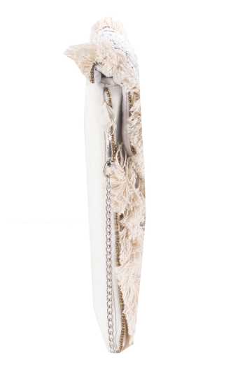 Nazaakat By Samara Singh_Off White Beads, Sequins, Stones Fringe And Embellished Boho Bag _Online_at_Aza_Fashions