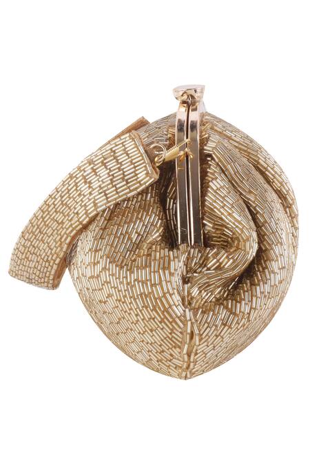 Buy_Nazaakat By Samara Singh_Gold Beads Batua Bag 