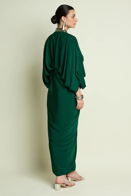 Aakaar Metallic Detail Draped Dress 