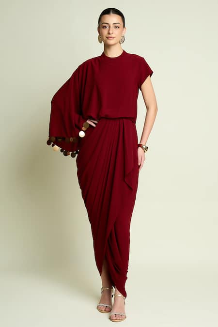 Aakaar Draped Kaftan Dress 