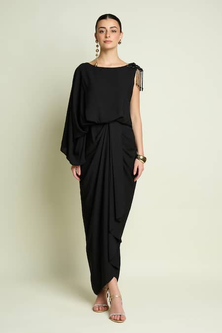 Aakaar Crepe Draped Dress 