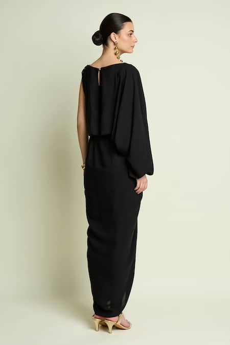 Aakaar Crepe Draped Dress 