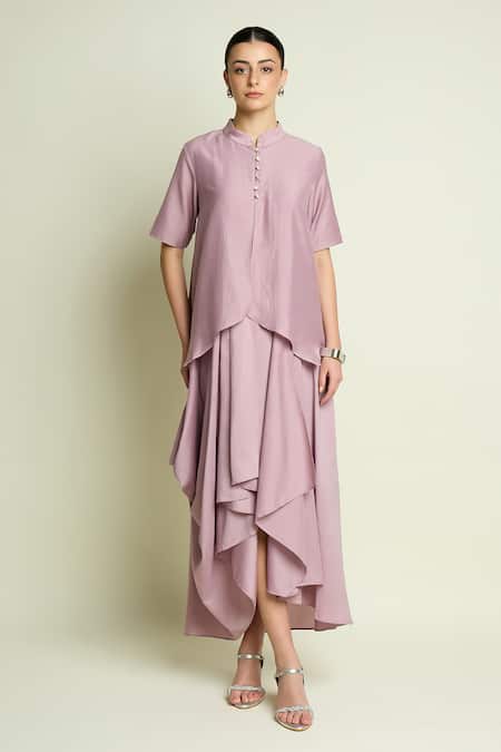 Aakaar Asymmetric Hem Layered Dress 