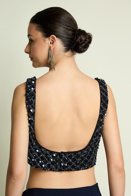 Aakaar Sequins & Beads Embroidered Blouse 