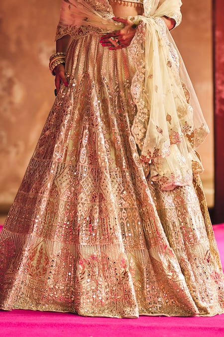 Angad Singh Mint Organza Mirrors, Zari, Gota Patti, Embroidery, Sequins Green Lehenga Set at Aza Fashions Angad Singh_Mint Organza Mirrors, Zari, Gota Patti, Embroidery, Sequins Green Lehenga Set _at_Aza_Fashions