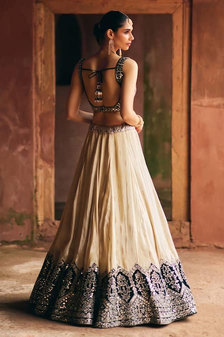 Angad Singh Gold Tissue Lehenga Set 