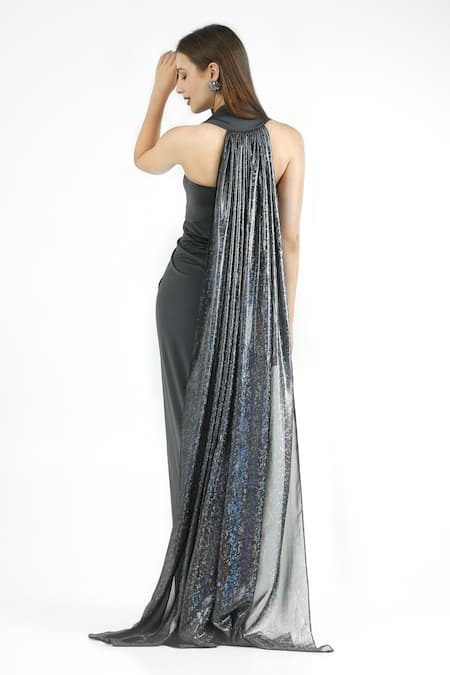 Cham Cham Halter Neck Draped Gown