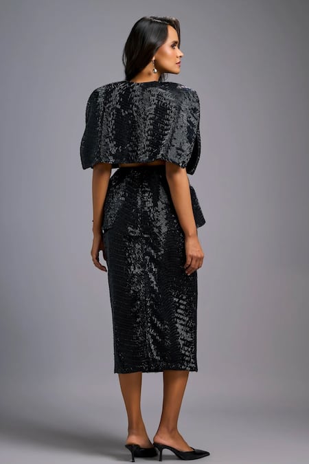 Deepika Arora Shimmer Structured Cape 