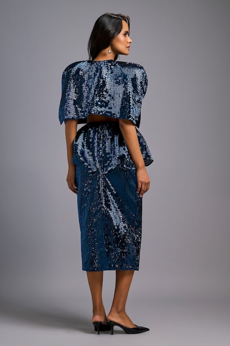 Deepika Arora Structured Shimmer Cape 