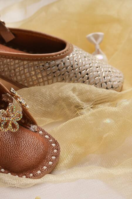 Hello JR_Gold Dalia Glitter Embellished Mules _Online_at_Aza_Fashions