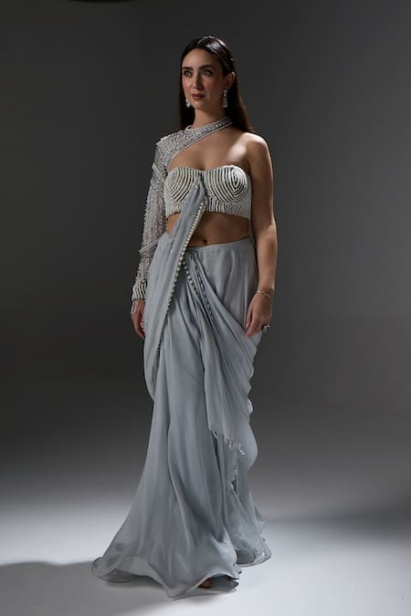 Jade By Ashima Elsie Draped Saree With Blouse 