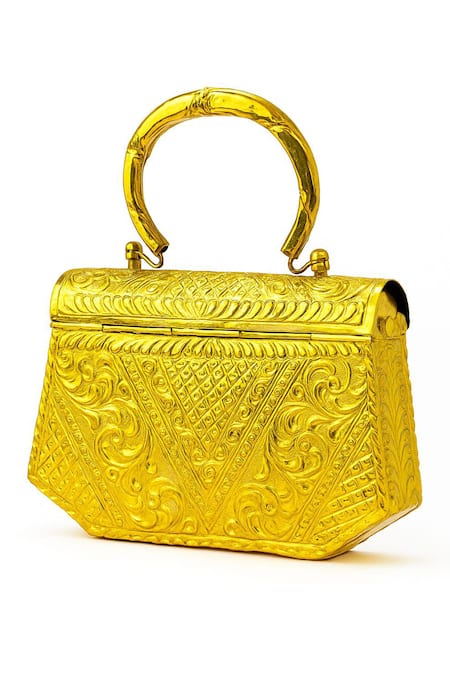 Tasna Handcrafted Brass Engraved Clutch Bag 