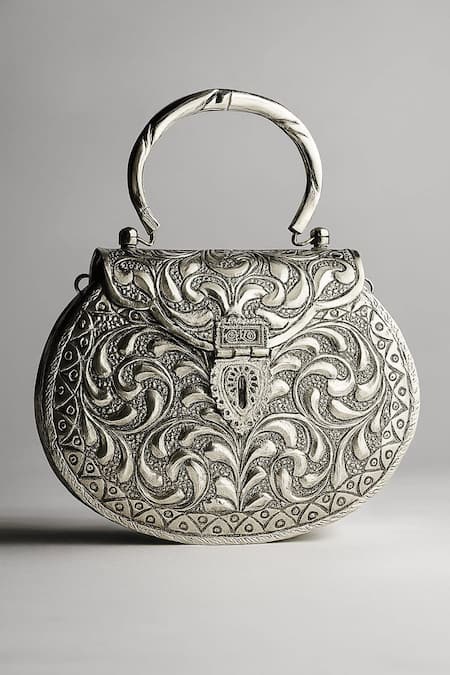 Tasna Handcrafted Engraved Brass Clutch 