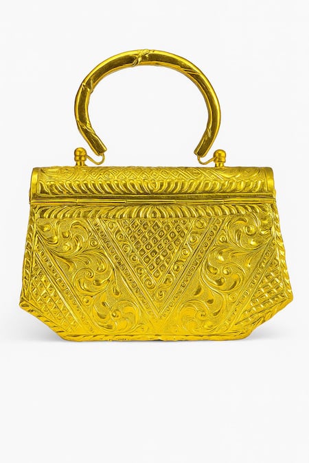 Tasna Handcrafted Brass Engraved Clutch 