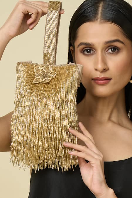 The Purple Sack Beaded Fringe Bag  