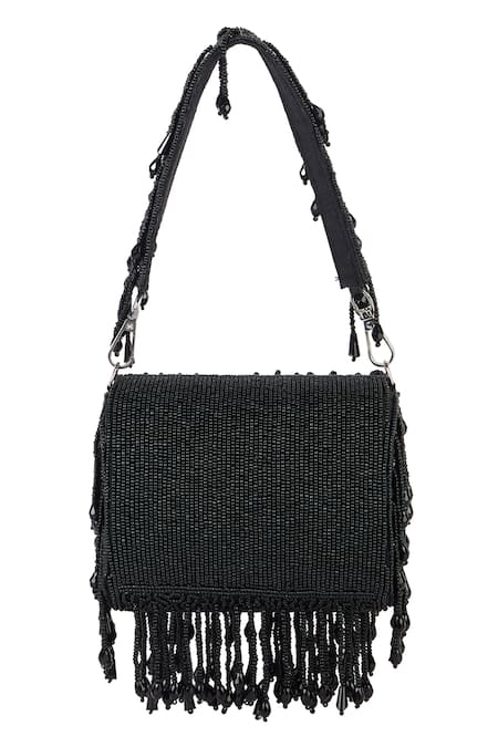 The Purple Sack Beaded Fringe Potli Bag 