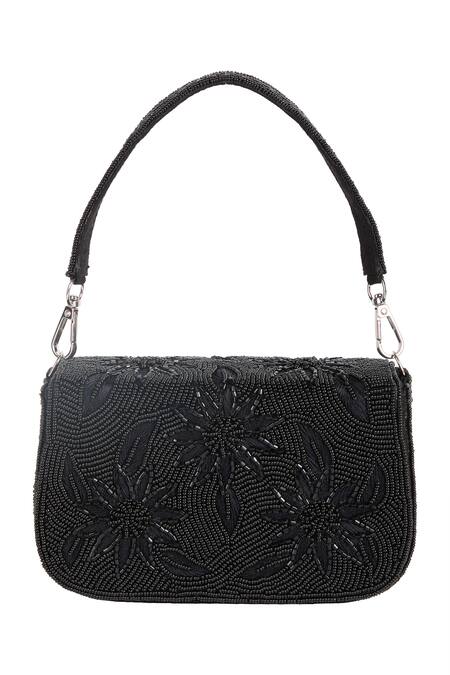 The Purple Sack Floral Beaded Hand Embroidered Bag 