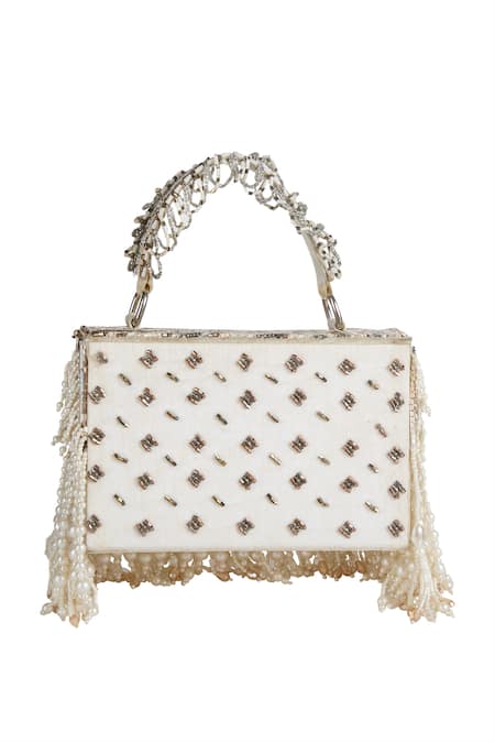 The Purple Sack Beaded Fringe Hand Embroidered Bag 