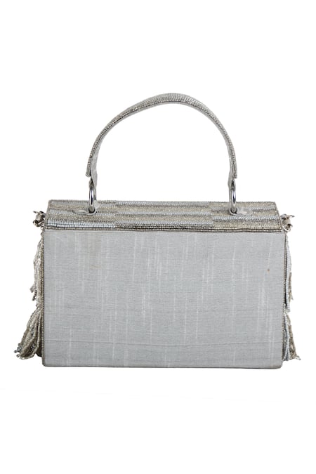 The Purple Sack Beaded Fringe Hand Embroidered Bag 